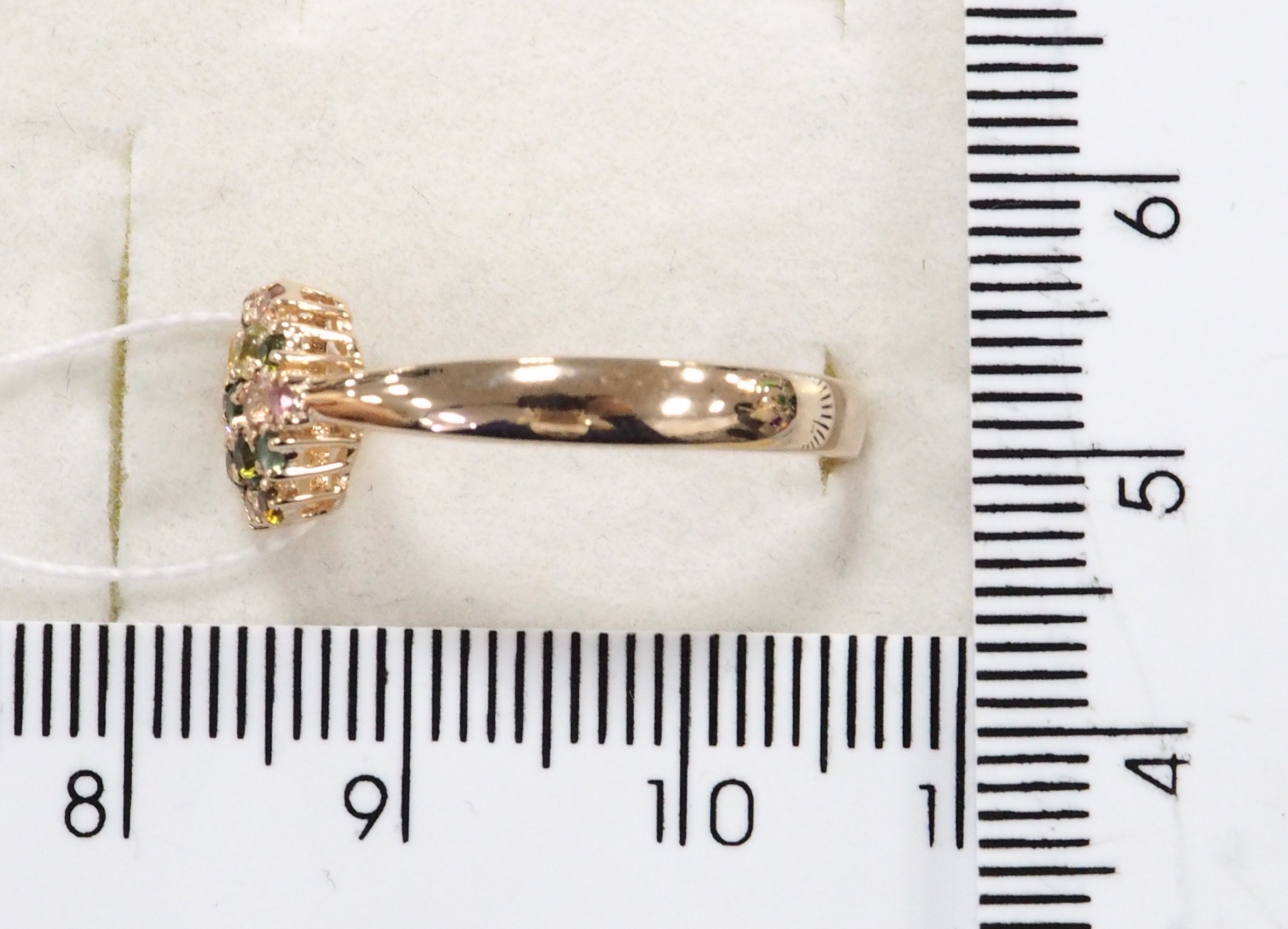 Серебряное кольцо 925 пробы; вставки 19 Турмалин разноцветный;